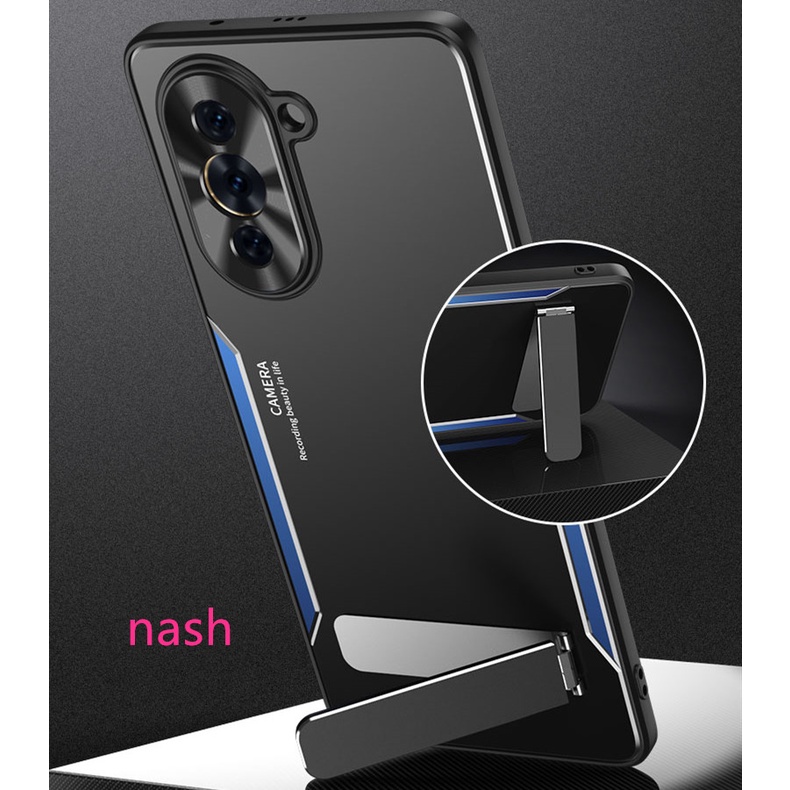 Ốp Điện Thoại Chống Sốc Không Dính Vân Tay Thân Thiện Với Da Có Giá Đỡ Kim Loại Cho Huawei nova 10 9 Pro SE