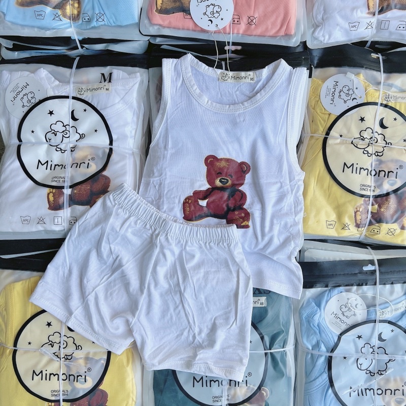 Bộ ba lỗ thun lạnh mimonri cho bé trai và bé gái 5-18kg