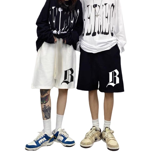 Quần Short Đùi chữ B unisex MONSTER X STREET nam nữ thể thao oversize Hàn Quốc Ulzzang