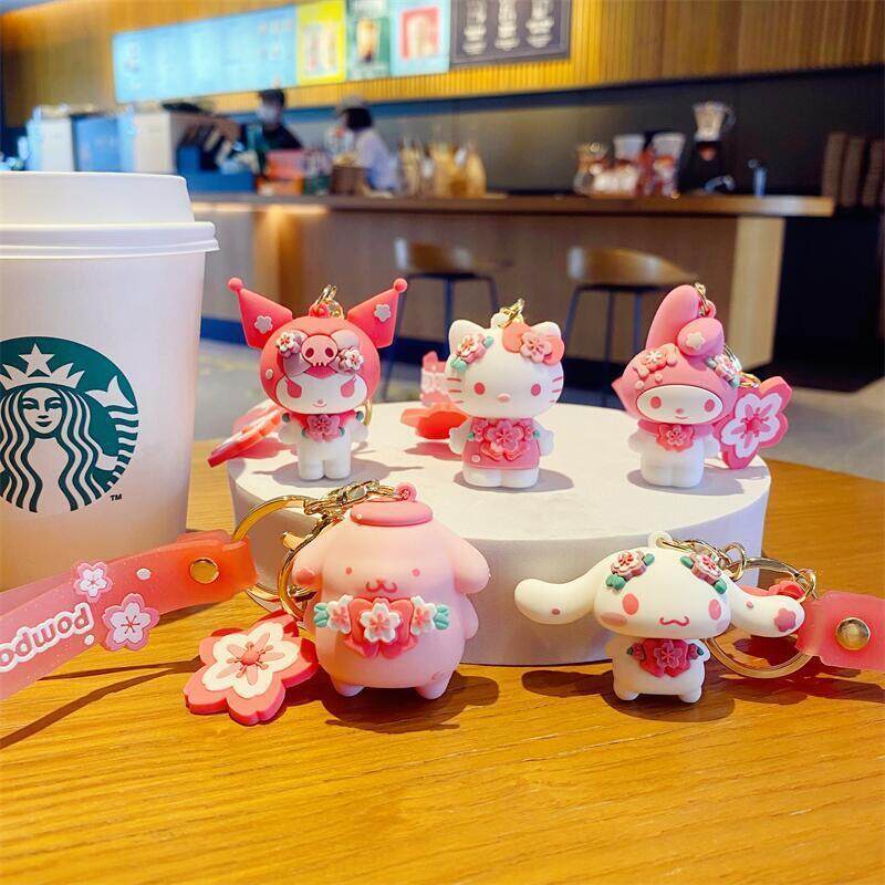 SANRIO Móc Khóa Hình Búp Bê Melody Kuromi Cinnamoroll Dễ Thương