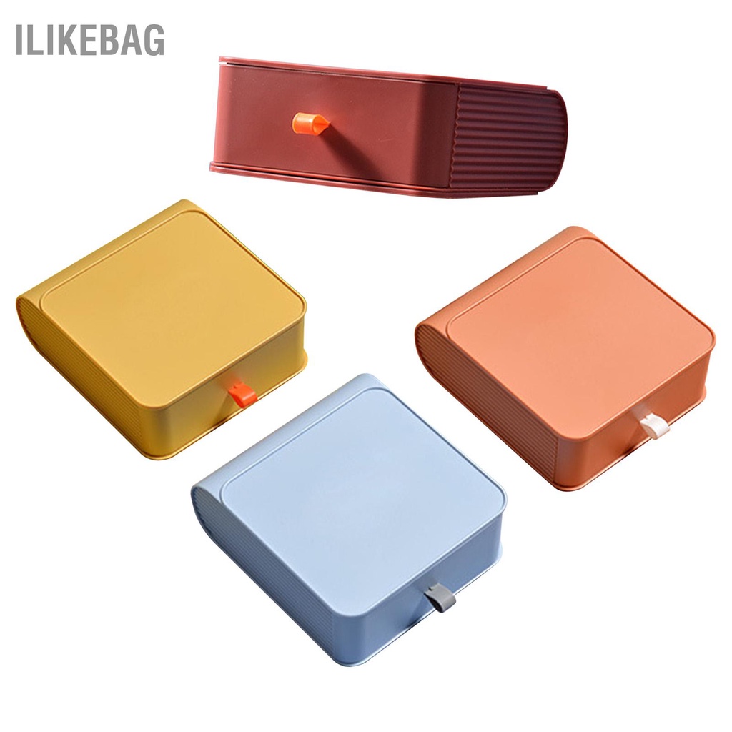 Ilikebag Hộp lưu trữ để bàn PP bền chắc Có thể xếp chồng lên nhau Dung lượng lớn Kiểu dáng thời trang Ngăn kéo nhỏ Tổ chức cho hộ gia đình văn phòng