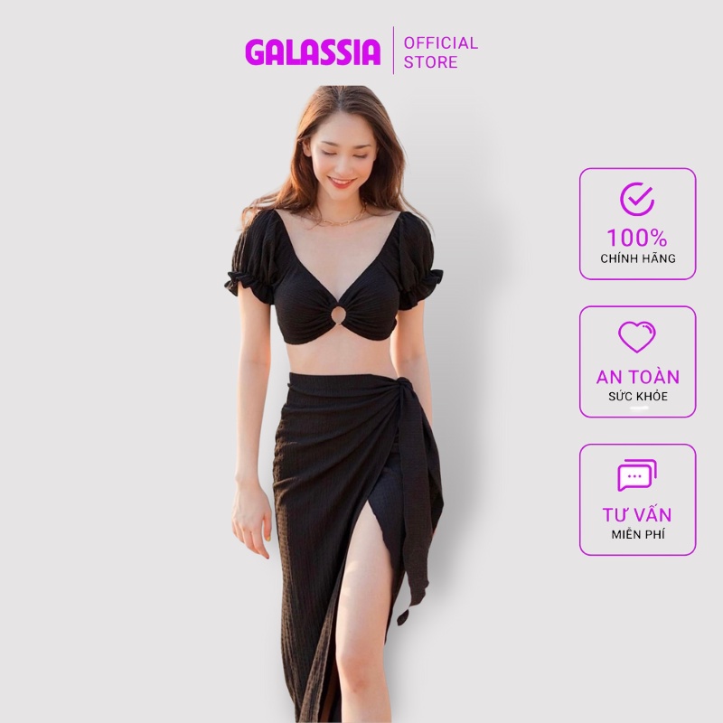Bikini set đồ bơi nữ kín đáo 3 mảnh kèm khăn choàng tắm biển sexy mùa hè Galassia | BigBuy360 - bigbuy360.vn
