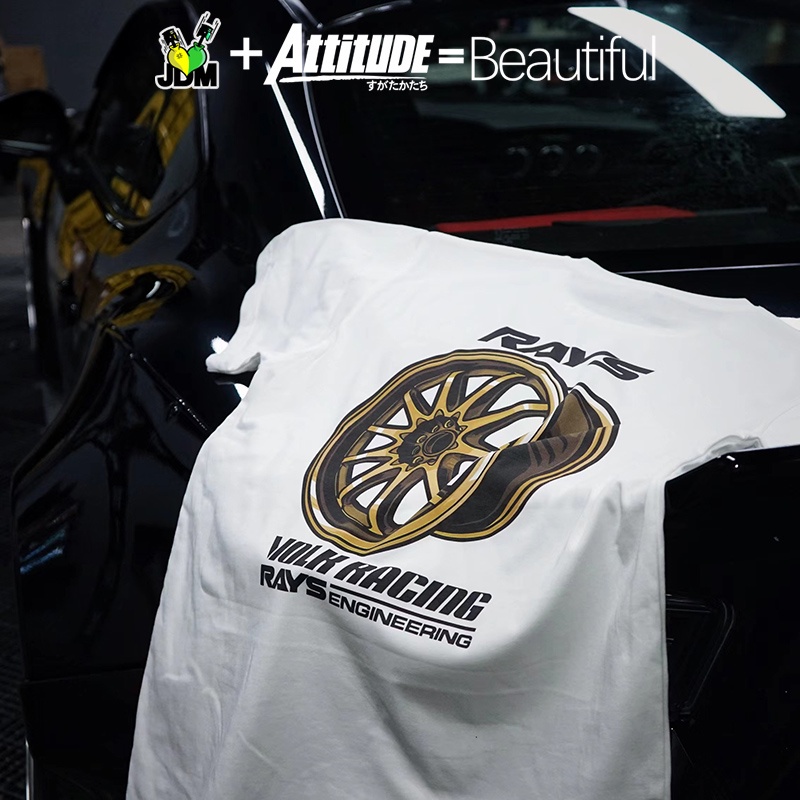 Áo Thun cotton Tay Ngắn Cổ Thuyền Phong Cách Nhật Bản JDM CE28N TE37