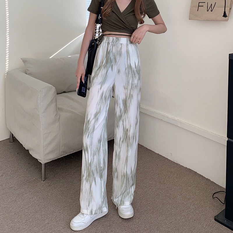 Quần Ống Rộng Lưng Cao Nhuộm Màu Thời Trang Mùa Hè Cho Bé