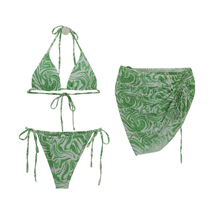 Bộ Đồ Bơi Ba Mảnh Vải Tuyn Phong Cách Âu Mỹ Mới Quyến Rũ Cho Nữ