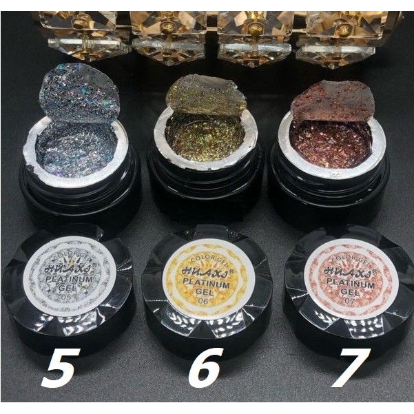 GEL nhũ viền móng siêu sáng, Nhũ Viền Đặc Huaxi Platinum, gel nhũ trang trí móng