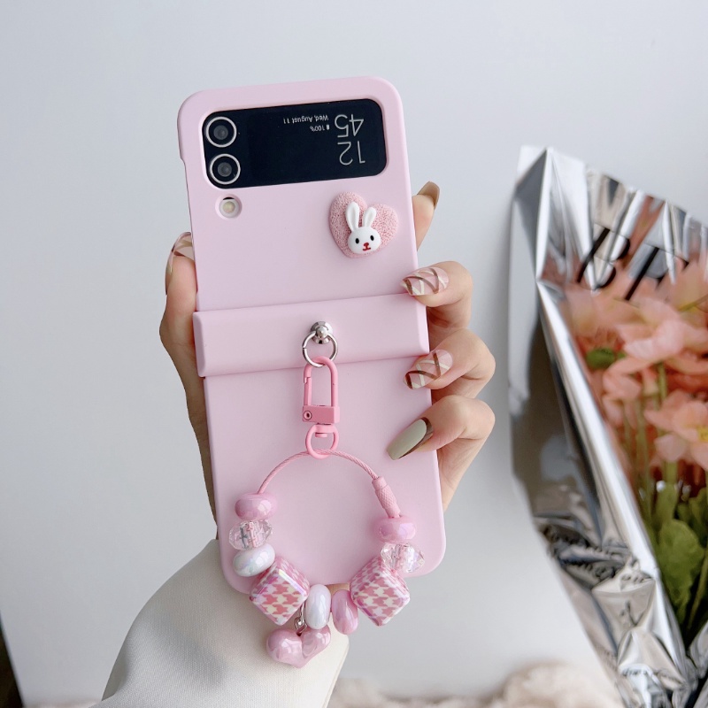 Ốp Điện Thoại pc Cứng Họa Tiết Thỏ Hoạt Hình 3 Trong 1 Cho samsung galaxy z flip 3 zflip4 flip5 5g