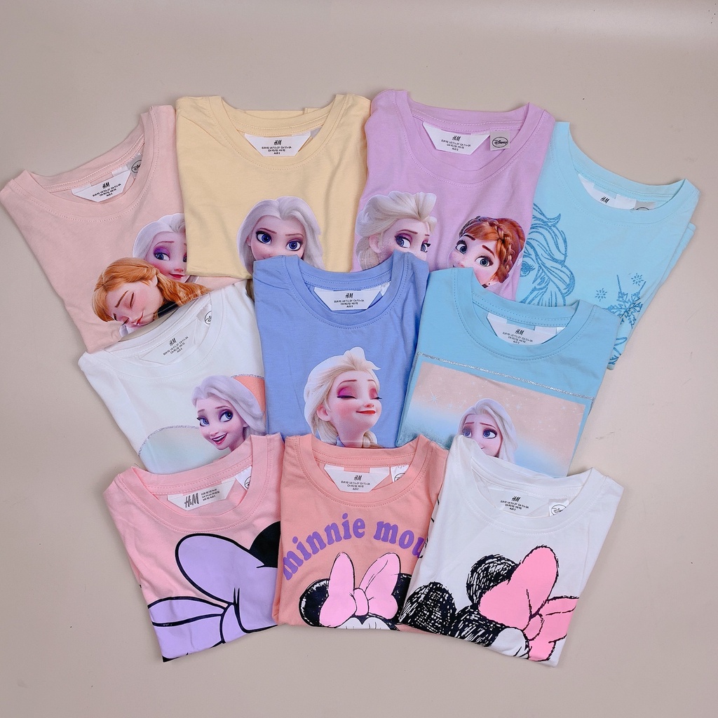 Áo cotton HM hoạt hình nhiều mẫu BG size 2-10y - Bảng màu 1