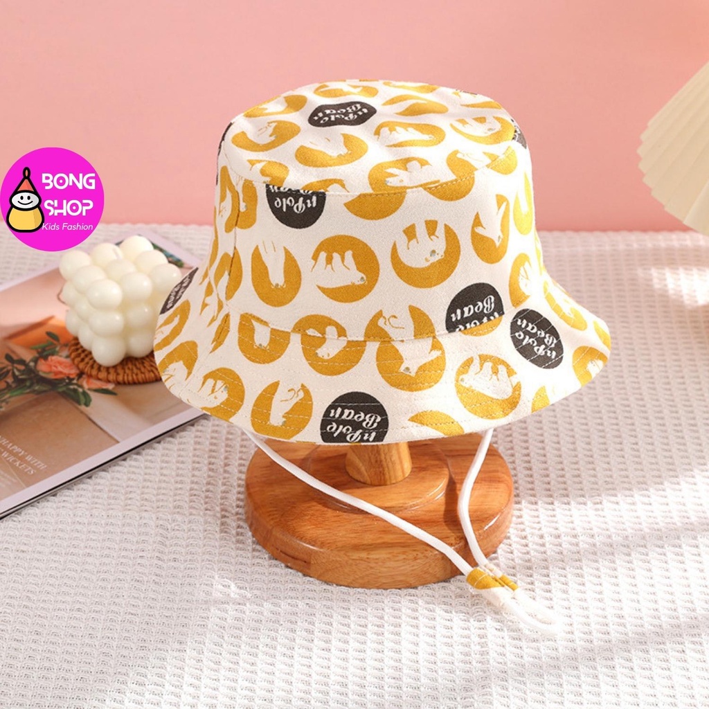 Mũ tai bèo in hoạ tiết hoạt hình phong cách Hàn Quốc thời trang dễ thương cho bé