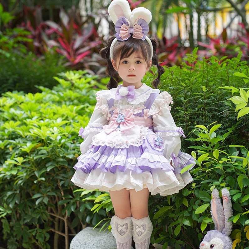 Đầm Công Chúa Lolita In Họa Tiết Ngôi Sao Xinh Xắn Thời Trang Xuân Thu Cho Bé Gái