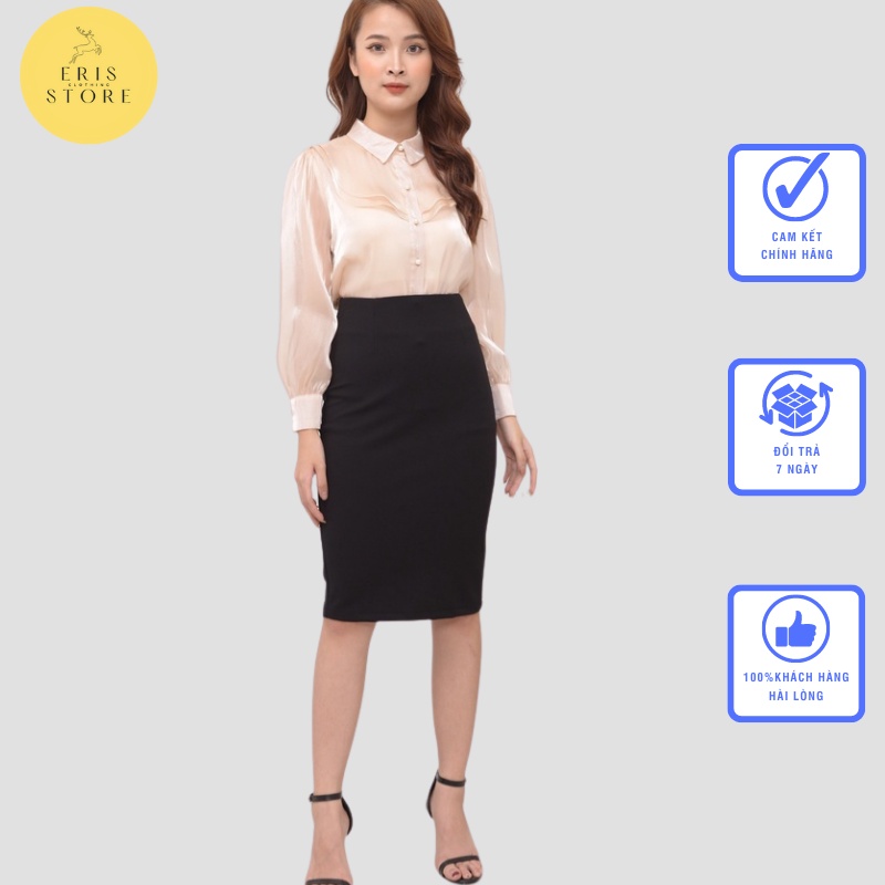 Chân váy dài Eris váy công sở dáng ôm bút chì dài chất umi co dãn 4 chiều màu đen
