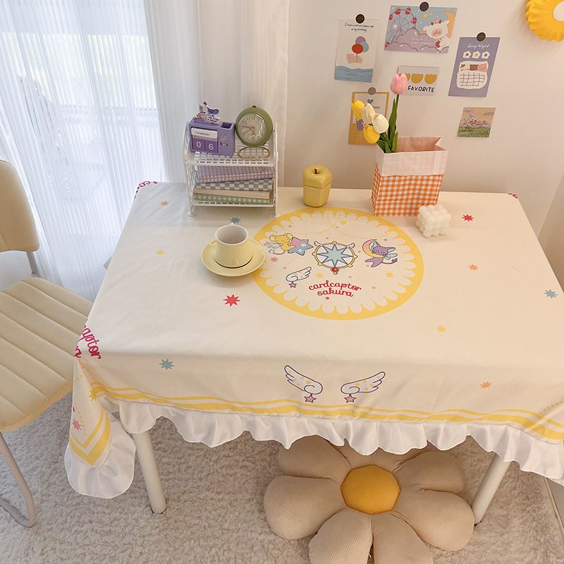 Khăn Trải Bàn Hình Vuông Họa Tiết Hoạt Hình Siêu Dễ Thương