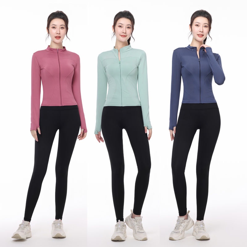 Áo Khoác Thể Thao Cổ Đứng Có Khóa Kéo Thời Trang Thu Đông Cho Nữ