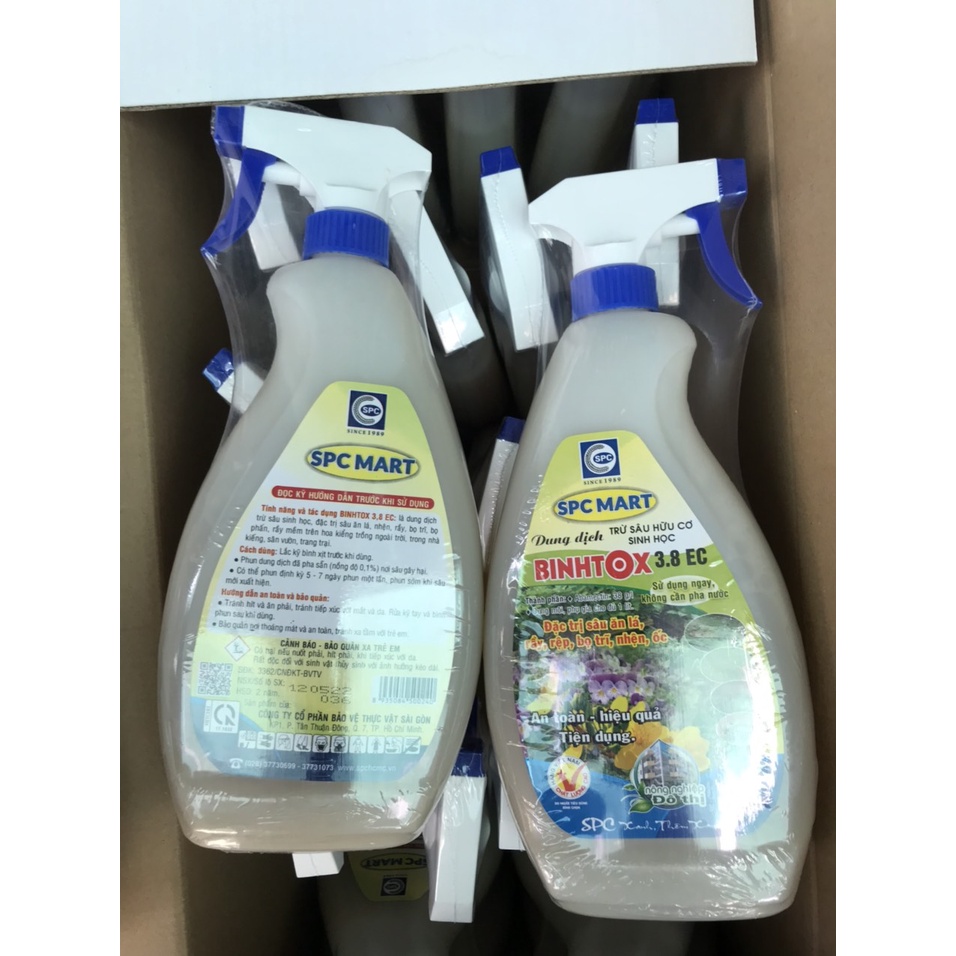 Chai xịt Binhtox (20c/thung) đặc trị sâu ăn lá, rầy rệp, bõ trĩ, nhện, ốc