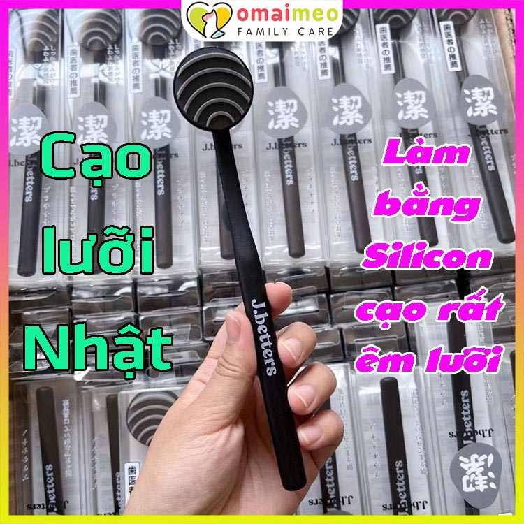 Cạo lưỡi êm, đồ cạo lưỡi Nhật Bản Jbetter bằng silicon cạo rất êm lưỡi hàng chính hãng