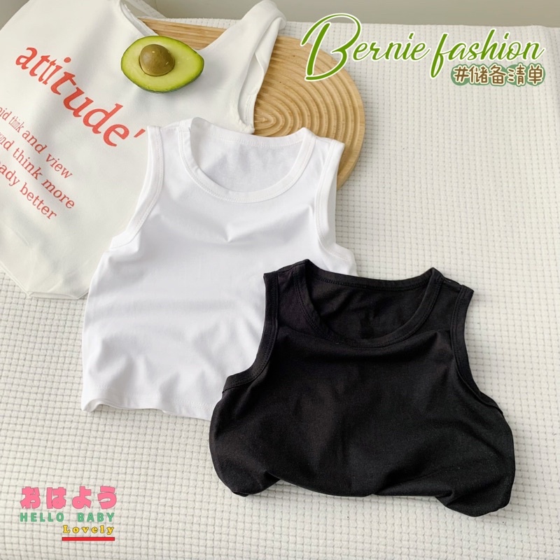 Áo ba lỗ cotton đen, trắng quốc dân Bernie cho bé trai bé gái