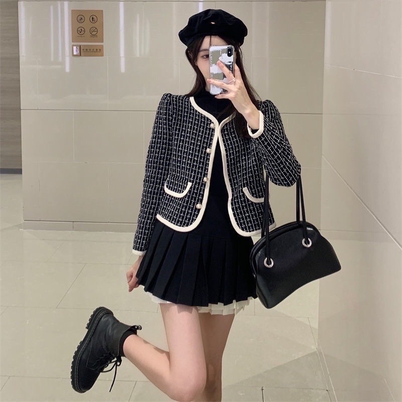 Áo khoác dạ tweed  thanh lịch