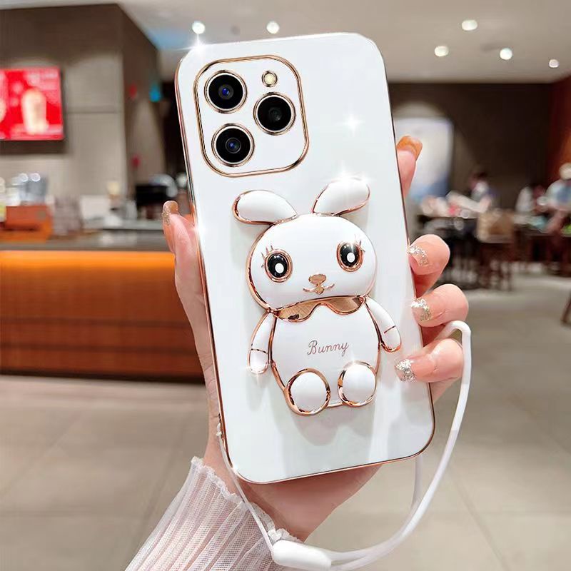 Ốp Điện Thoại Silicone Mềm Với Giá Đứng Hình Thỏ Đáng Yêu Cho OPPO R11 R11S R17 R17 Pro Realme X7 V11 V13 V15