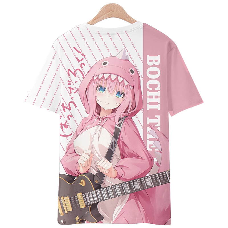 Anime Bocchi The Rock! Áo Thun Tay Ngắn Dáng Rộng In Hình Gotou Hitori 3D Thời Trang Cho Nữ