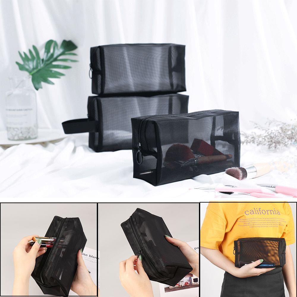 Set 3 Túi Lưới Trong Suốt Đựng Đồ Trang Điểm / Mỹ Phẩm Tiện Dụng