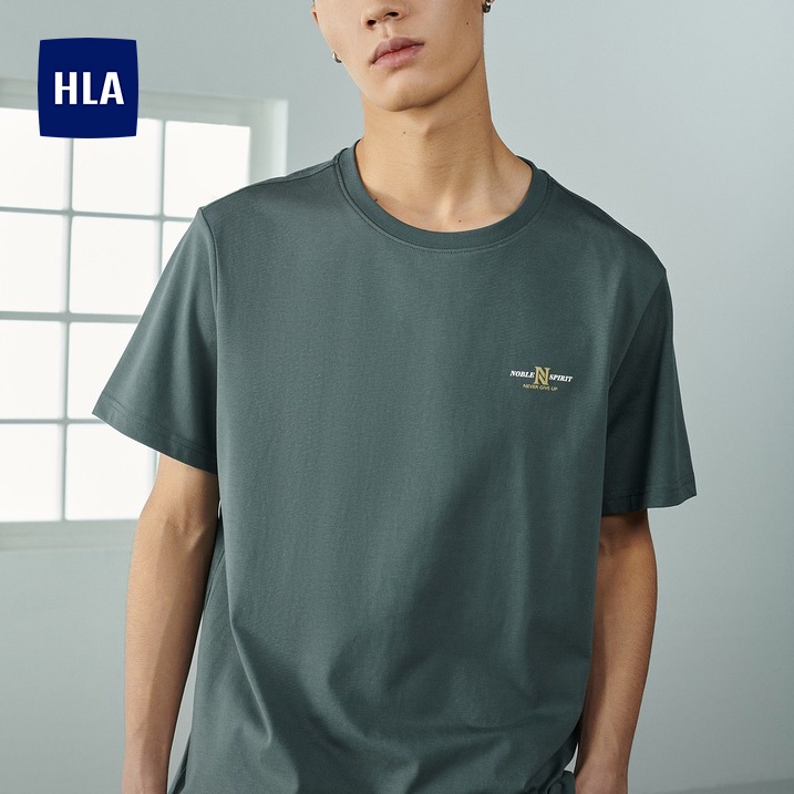 HLA - Áo thun nam ngắn tay vải cotton lạnh thoáng mát Casual icy cotton short sleeves T-shirt