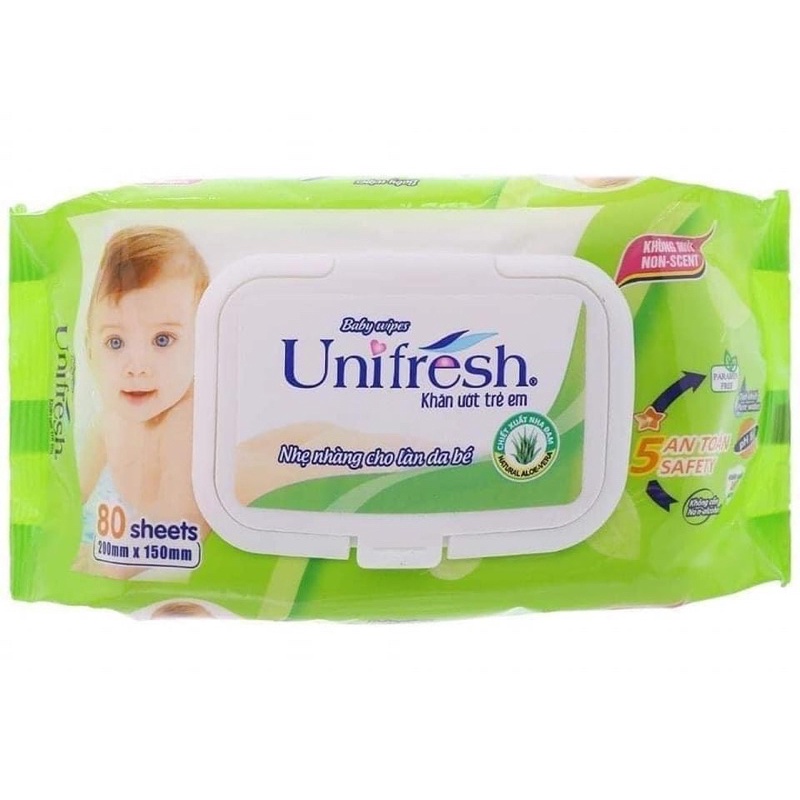 Khăn ướt Unifresh 80 tờ không mùi