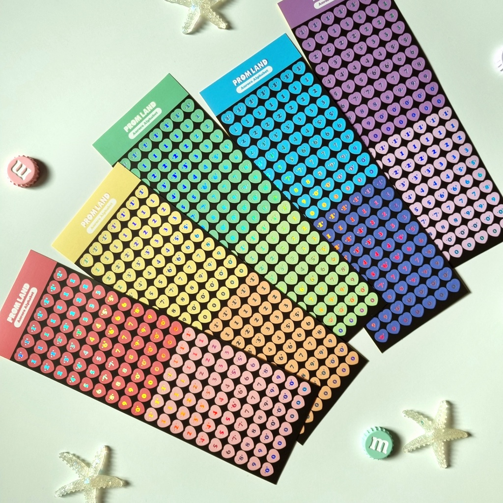 1 Nhãn Dán Trang Trí Sổ Tay Màu Laser In Chữ Dễ Thương