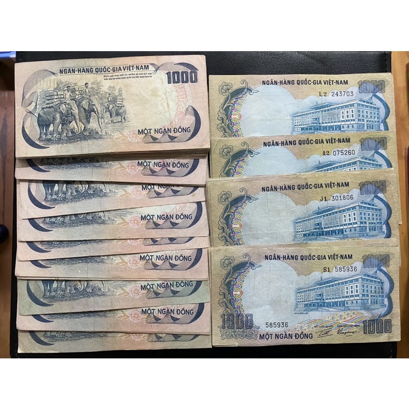 1000 đồng hình con voi phát hành năm 1972