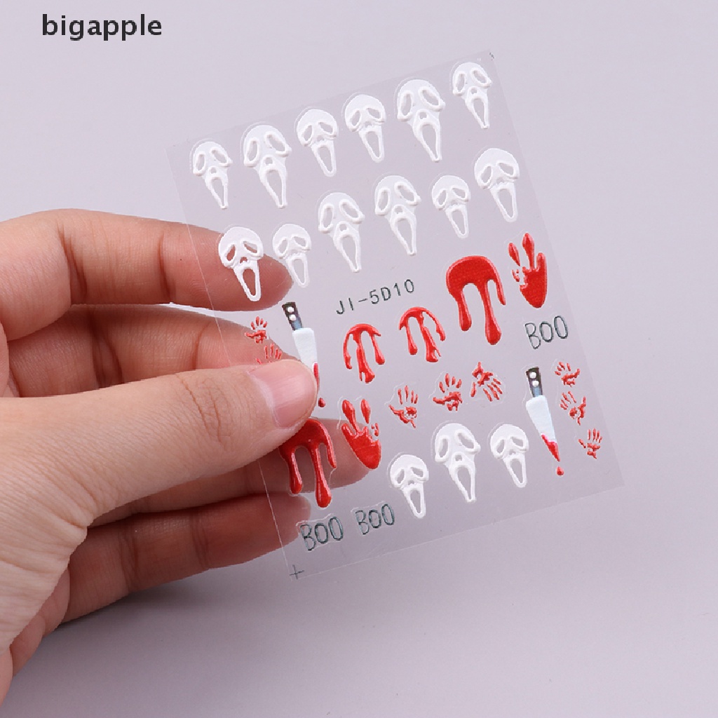 1 Miếng Dán Trang Trí Móng Tay Hình Mặt Nạ Môi Kinh Dị 5D