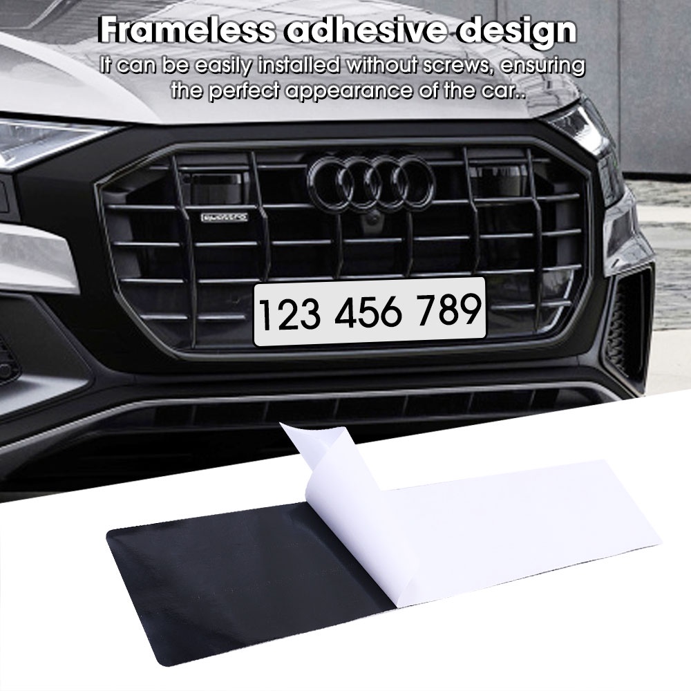 Bộ 2 Giá Đỡ Biển Số Xe Hơi / Xe SUV Không Khung Màu Đen Chống Thời Tiết