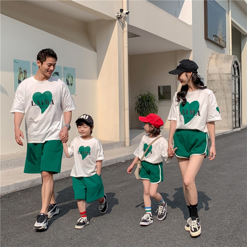 Áo gia đình HappyFamily - Đồ gia đình In Hình Trái Tim LAIMA chất Cotton 100% màu Trắng,Đen