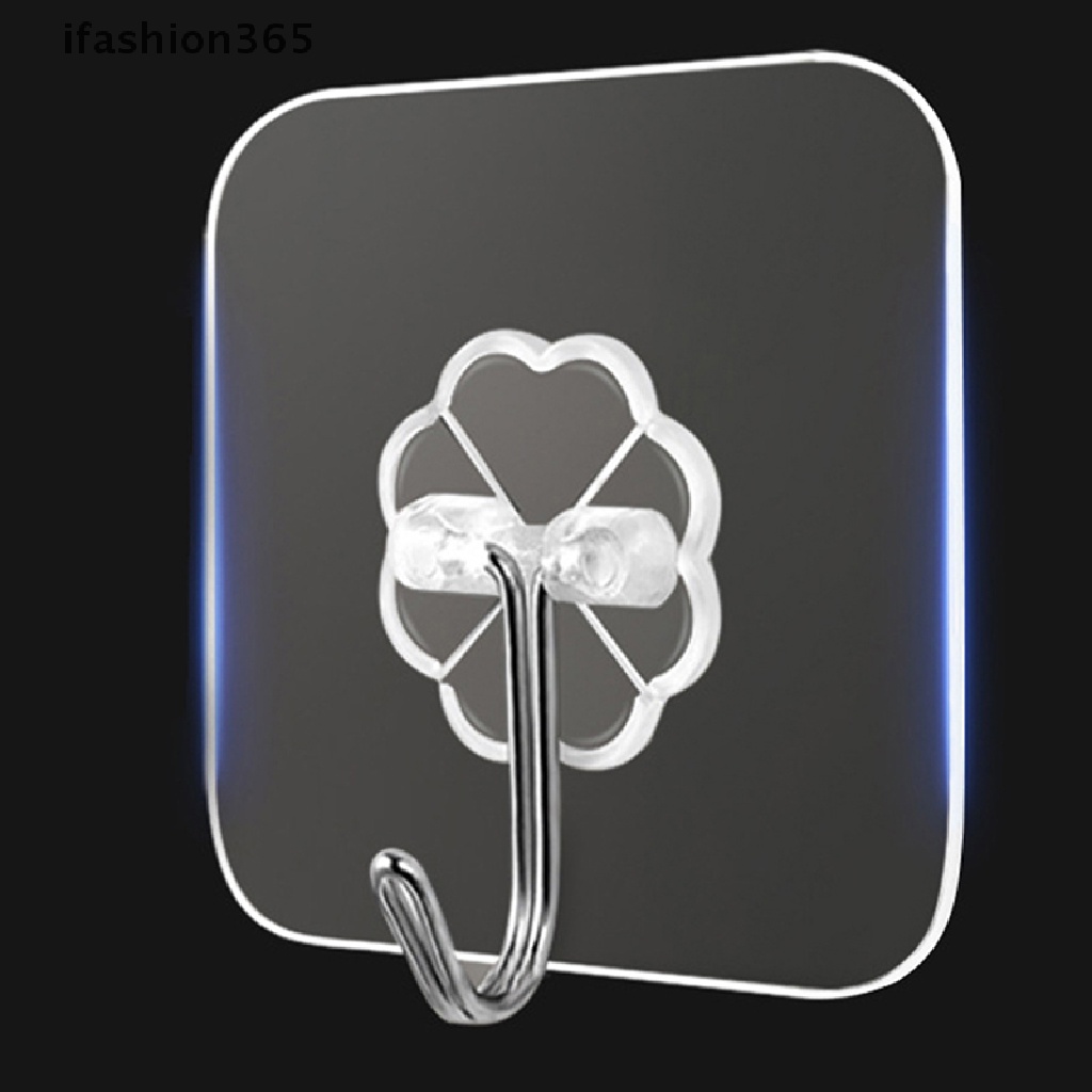 Set 10 Móc Treo Đồ Dán Tường Bằng Thép Không Gỉ Trong Suốt Đa Năng