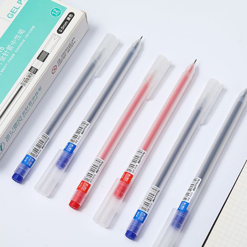 Hộp 12 Bút Bi Nước Mực Đen / Rad / Xanh Ngòi 0.5mm