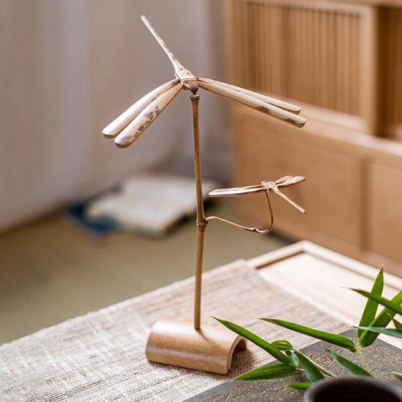 Chuồn Chuồn Tre Cân Bằng Thủ Công Dùng Trang Trí Bàn Trà
