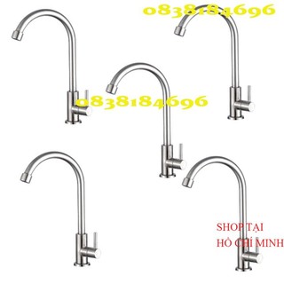 BỘ 5 Vòi Rửa Chén ống phi 18mm Lạnh INOX SUS304 Cao Cấp CHL01 [ GIÁ SỈ ]