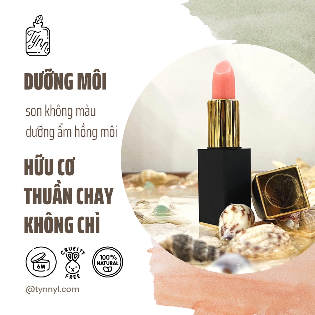 Son Dưỡng Không Màu Hữu Cơ Thuần Chay Không Chì (bản thỏi mới)