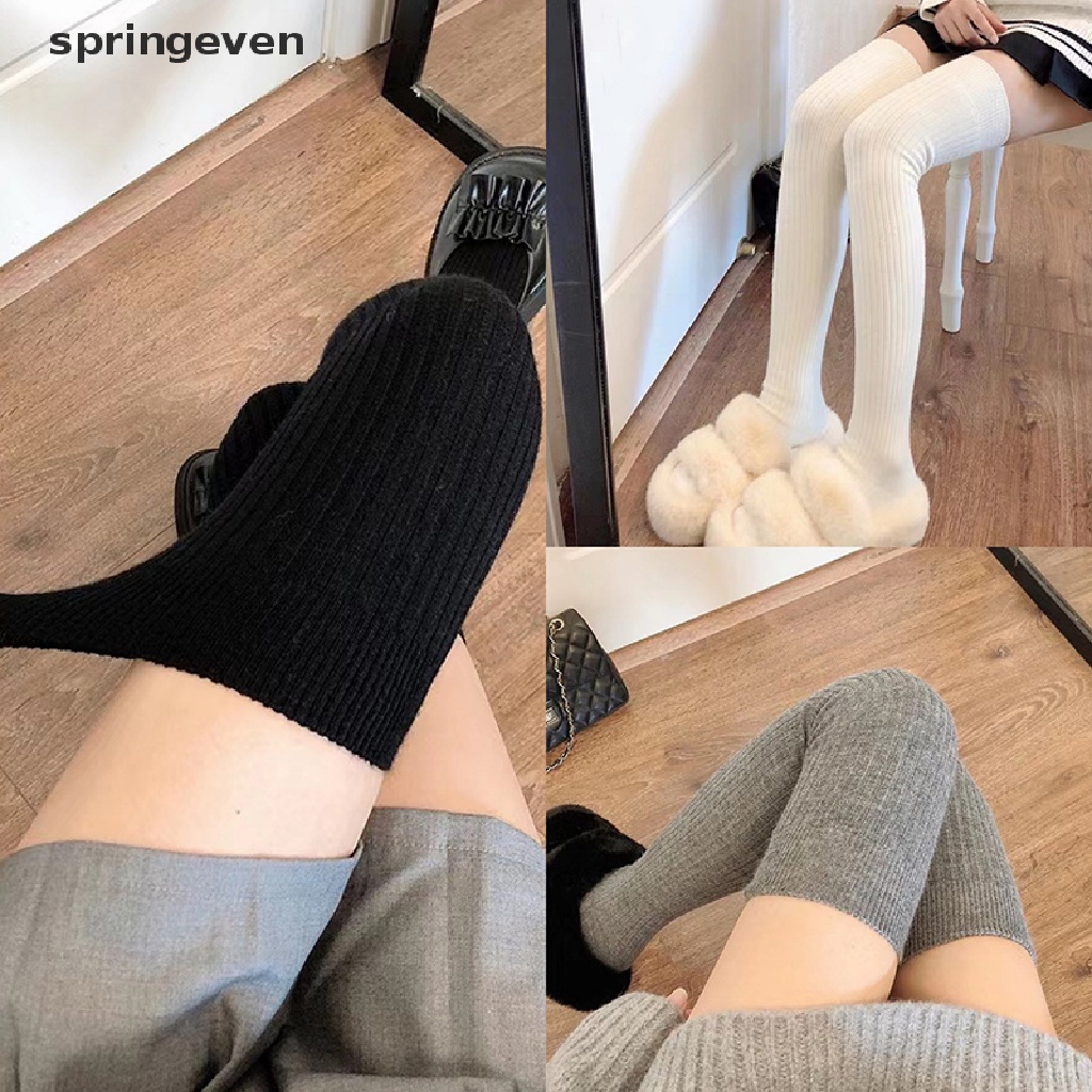 1 Đôi Tất Dày Giữ Ấm Mềm Mại Màu Trơn Thời Trang Mùa Đông Cho Nữ