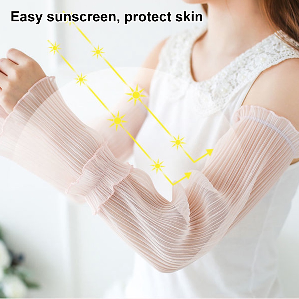 1 Đôi Găng Tay Cánh Tay Chống Tia UV Màu Sắc Xinh Xắn