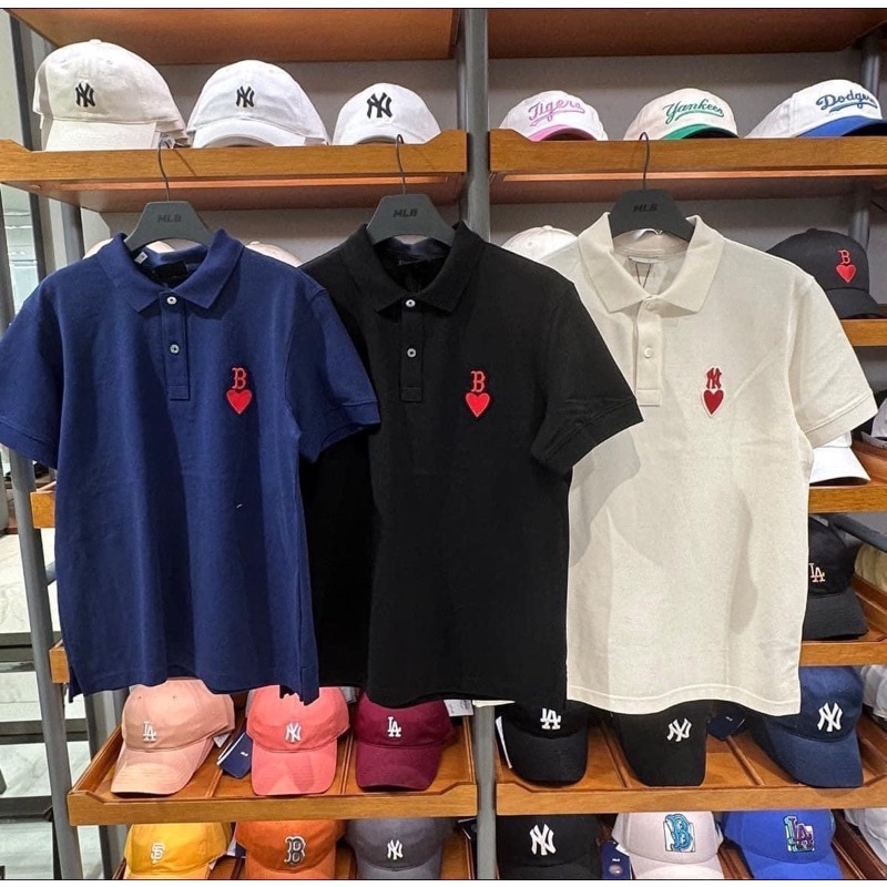 Áo Polo MLB basic trái tim (Cam kết chính hãng )