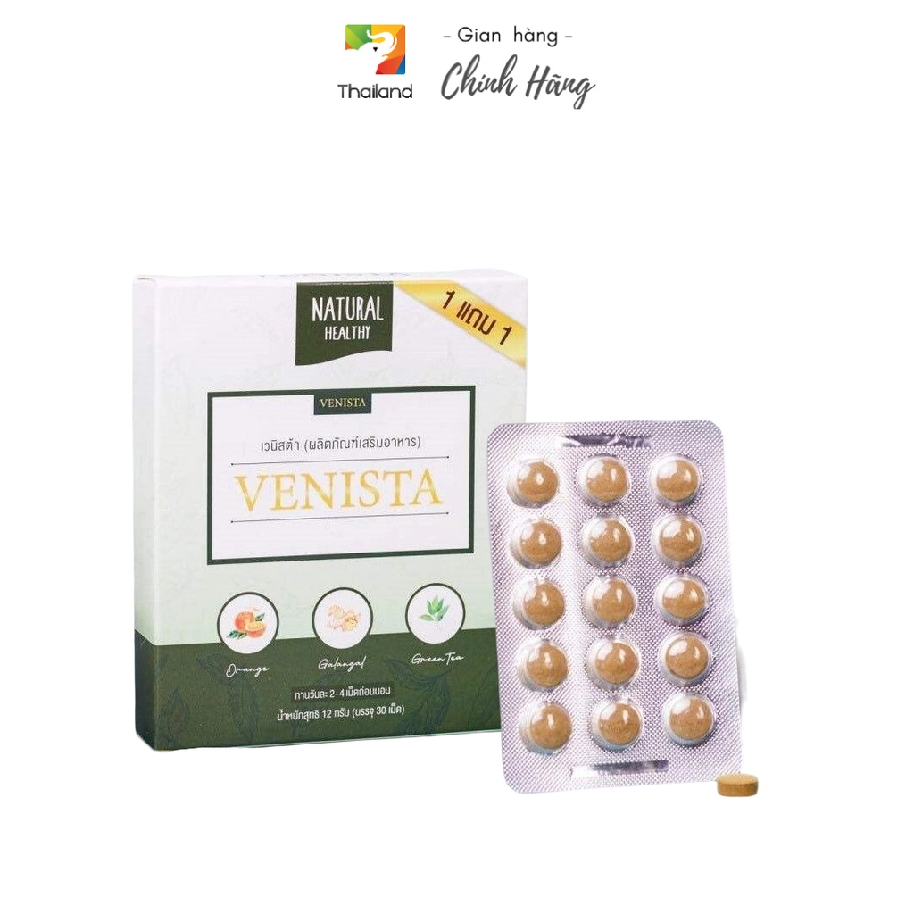 Viên uống detox chiết xuất trà xanh ṫhảo mộc VENISTA Detox Thái Lan