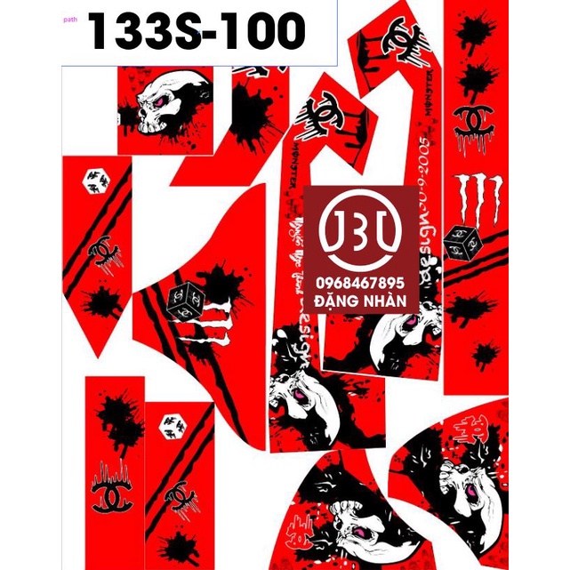 TEM TRÙM XE ĐIỆN 133S MÃ 100 ĐẦU NÂU ĐỎ