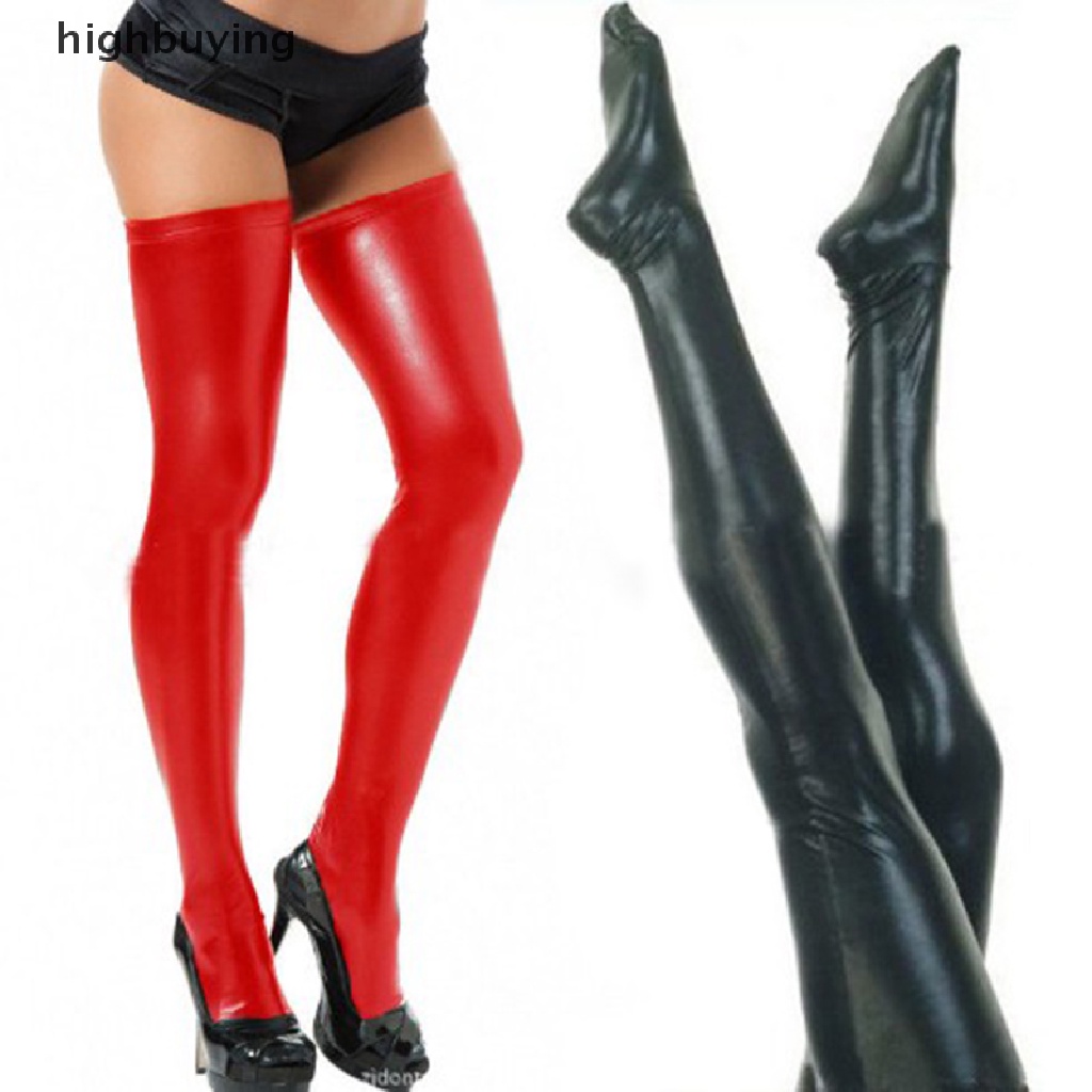 Vớ Da PU Cao Qua Gối Phong Cách Quyến Rũ Dành Cho Nữ