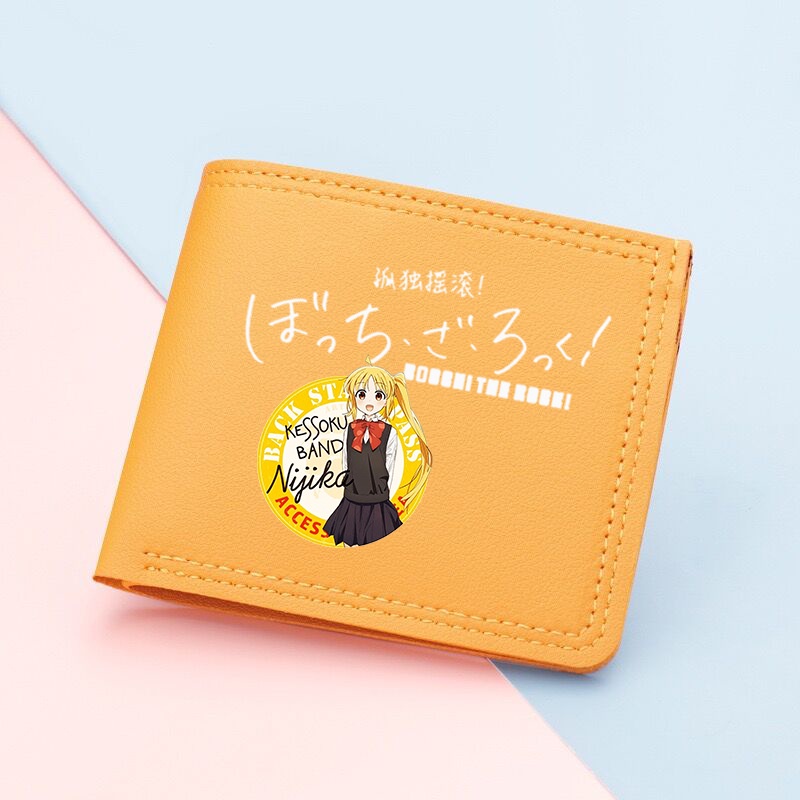 Ví Ngắn Đựng Thẻ Có Khóa Kéo In Chữ Xue BOCCHI THE ROCK Gotoh Hitori Dành Cho Học Sinh