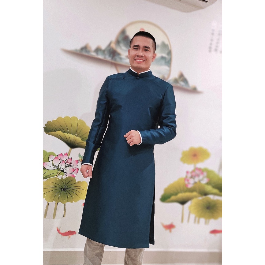 Áo dài cách tân nam may 2 lớp thanh lịch, cao cấp