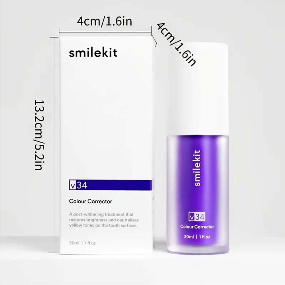 Smilekit Teeth Whitening V34 Colour Corrector, Toothpaste Against Sensitive Teeth and Gum Repair, Gum Health.Purple Toothpaste