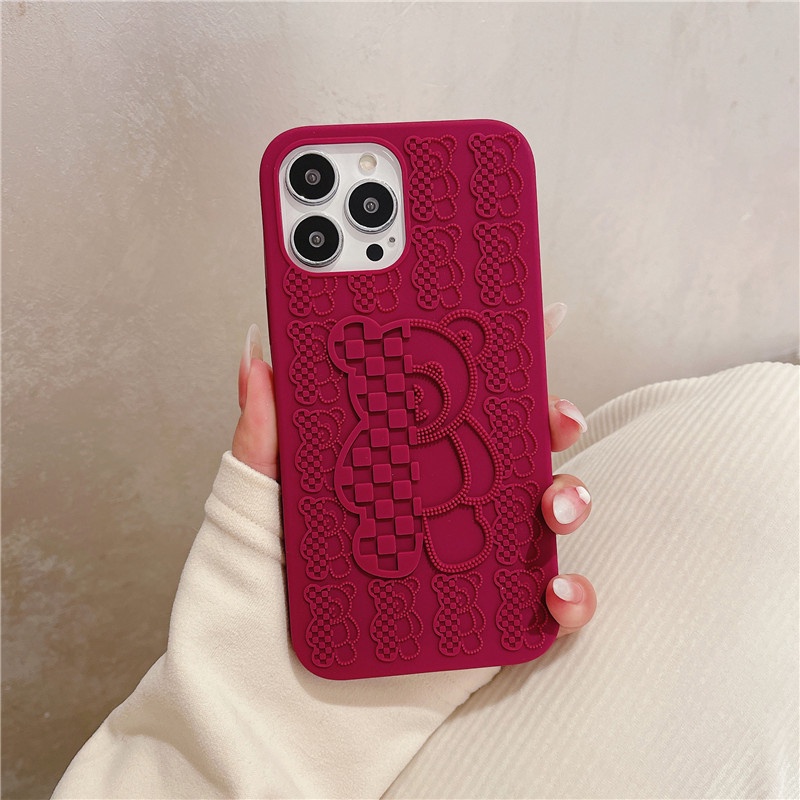 Ốp Điện Thoại Chống Sốc In Hình Gấu Ba Chiều Cho iphone14 11 12 13promax