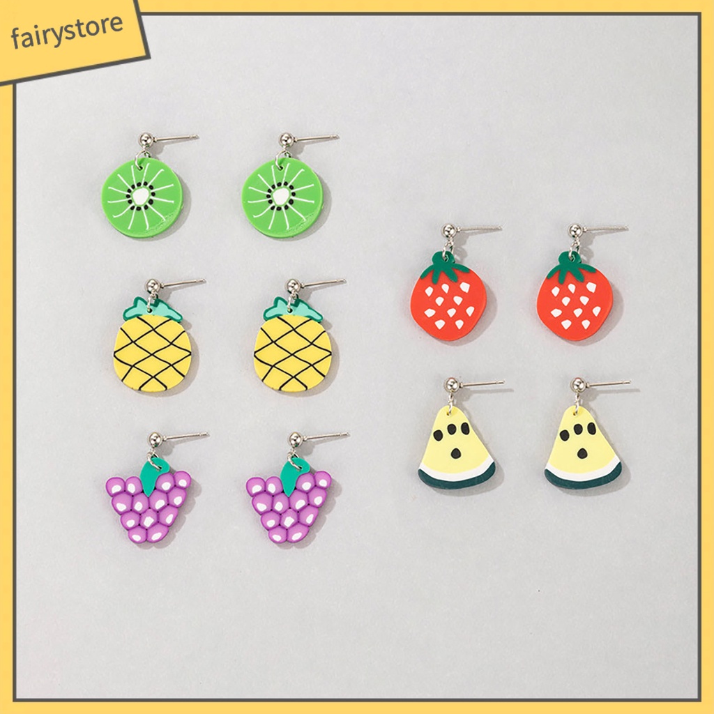 Set 5 Đôi Bông Tai Hình Trái Cây Dễ Thương Cho Nữ [Fairy1]