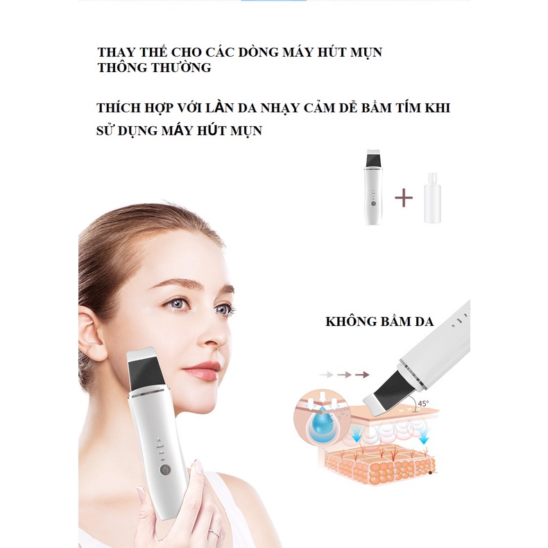 Máy hút mụn đầu đen CK- Máy Cà Da Chết Sủi Da dụng cụ làm sạch lỗ chân lông làm nóng giúp hút mụn cám, mụn đầu đen