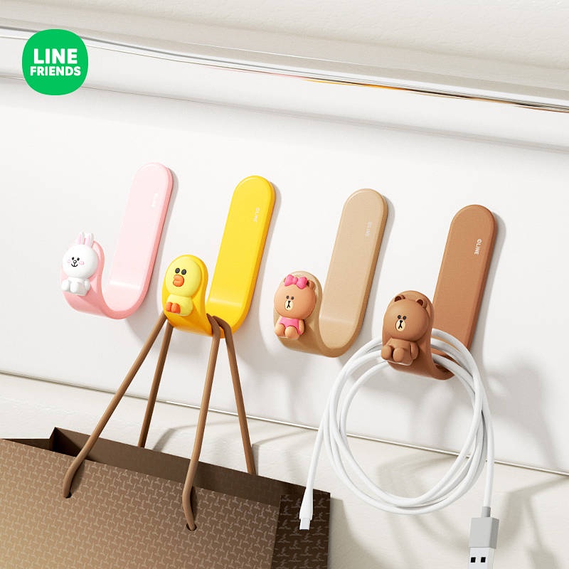 Line Brown Bear New Car Hook Cute Cartoon Car Front Row Storage Wire Mask Small Hook Decoration 66SJ