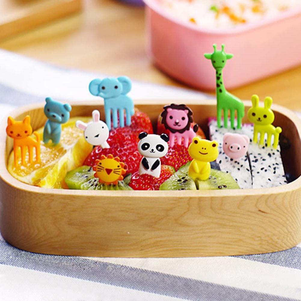 Bộ Nĩa Ăn Trái Cây Hình Động Vật Hoạt Hình Bằng Nhựa Dễ Thương Sáng Tạo Dành Cho Trẻ Em L4B5